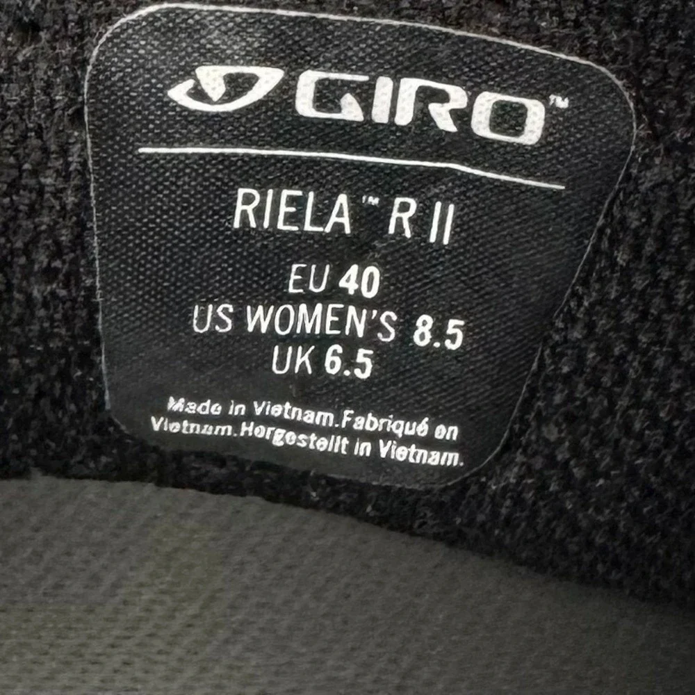 Giro Riela RII Cycling Shoes WOMENS Gray Blue Hook & Loop Close SIZE 8.5